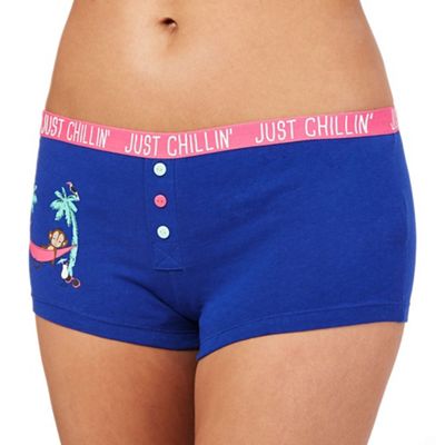 The Collection Blue 'Just Chillin'' monkey hammock print boxer briefs